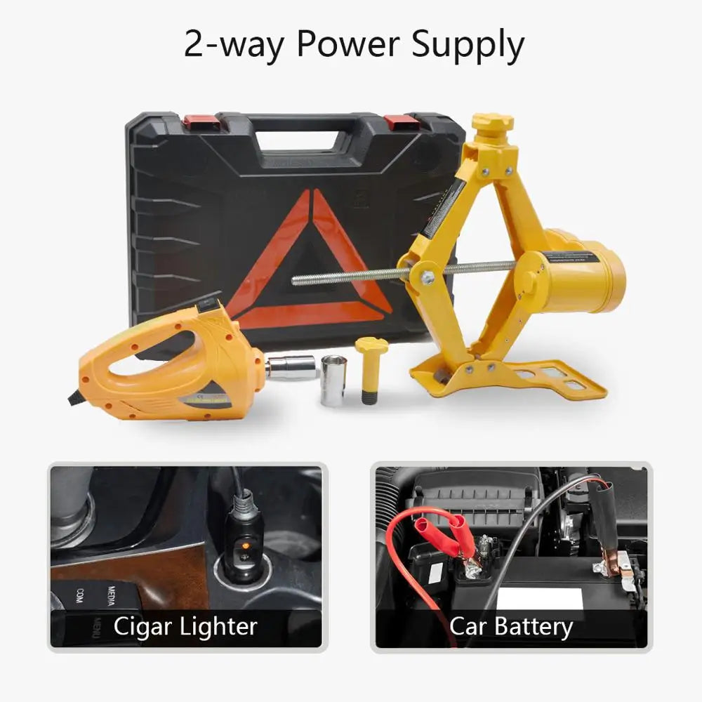 3-Ton 12V Electric Car Jack & Impact Wrench Kit