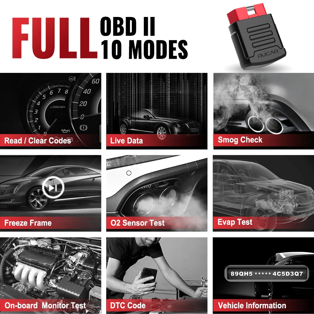MUCAR BT200/BT200 Pro Bluetooth OBD2 Car Scanner with Full-System Scan & Up to 15 Resets