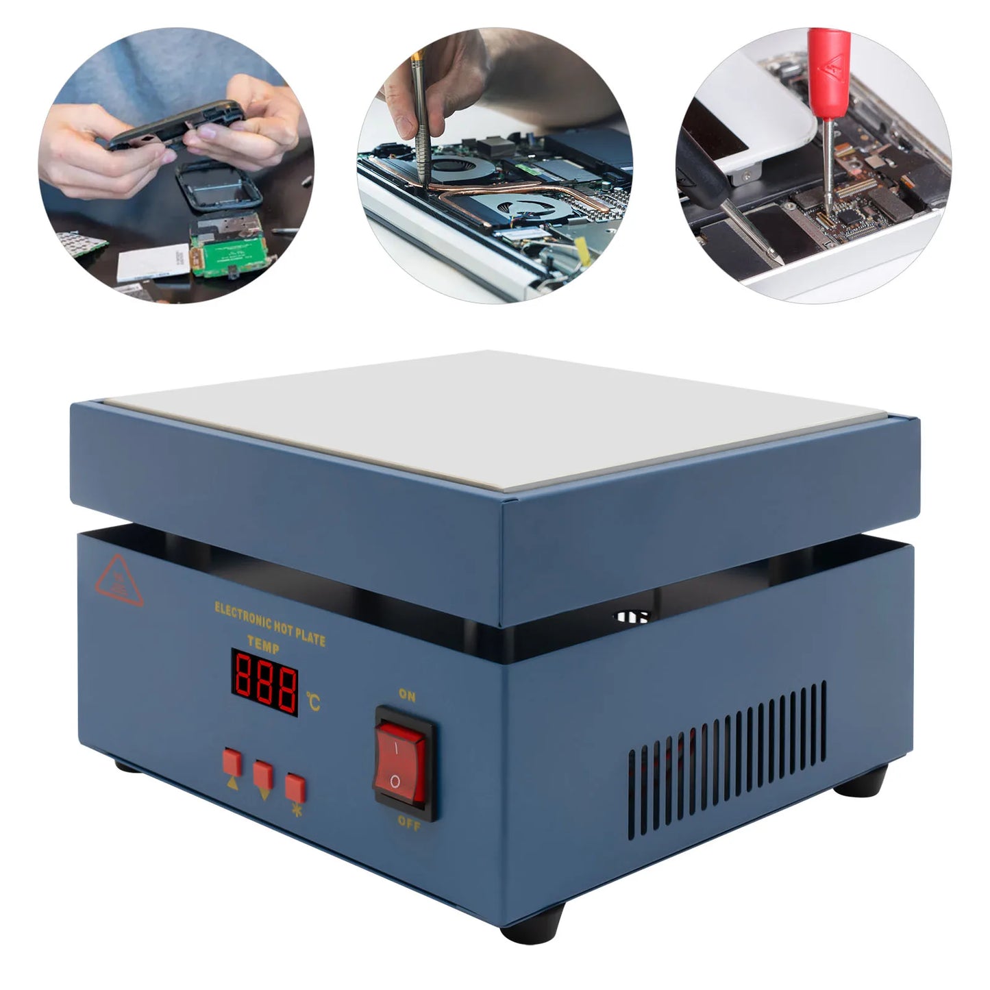 800W Soldering Hot Plate 200 x 200 mm LCD Microcomputer Electronic Heating Plate