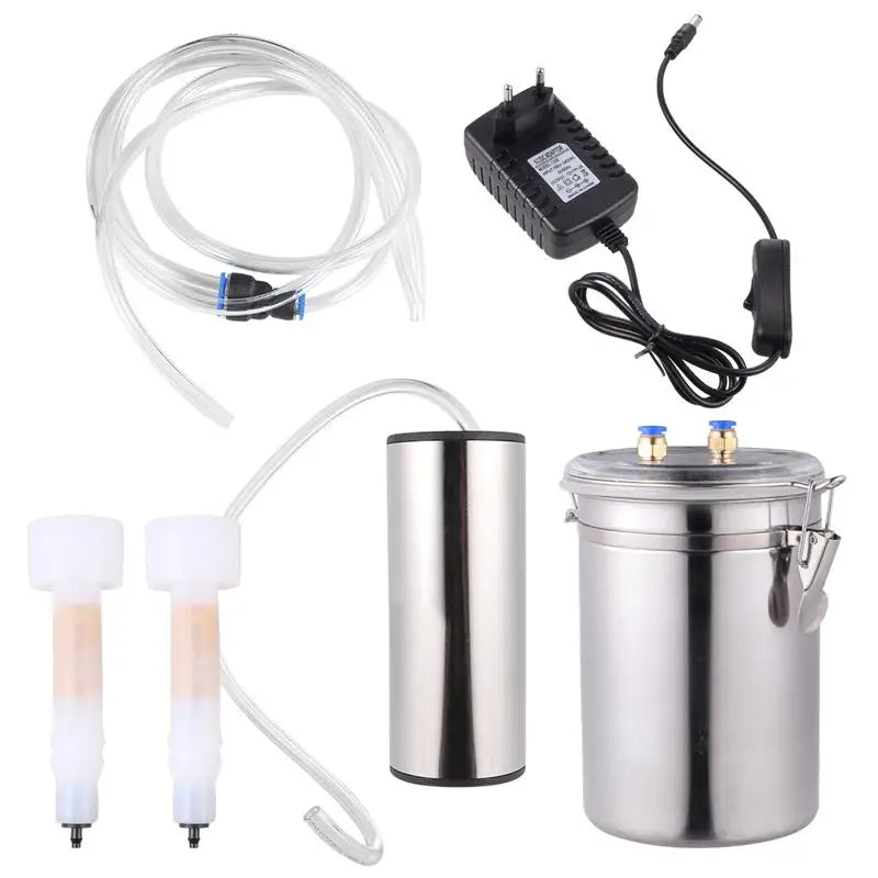 2L Stainless Compact Electric Milking Machine for Goats & Sheep Steel Bucket with Suction Pump