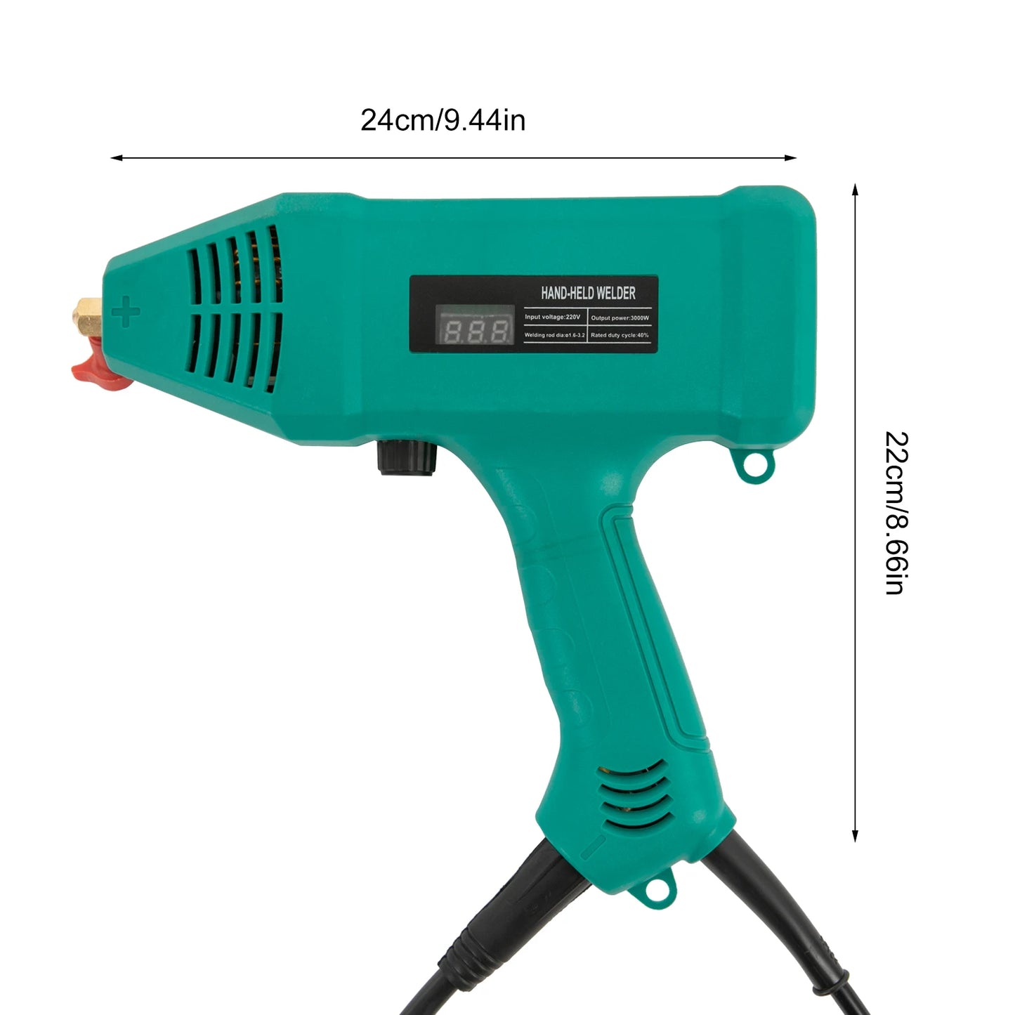 3000W Handheld Welder Portable Digital Welding Gun for Ø 1.6-3.2mm Welding Rod