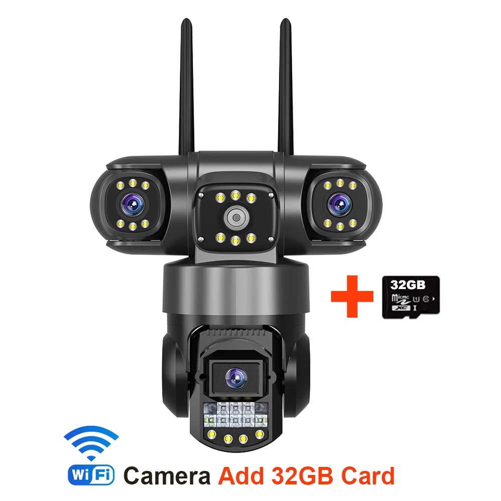 V380 Pro WiFi IP Camera Outdoor 12MP 6K Triple Lens Security Camera
