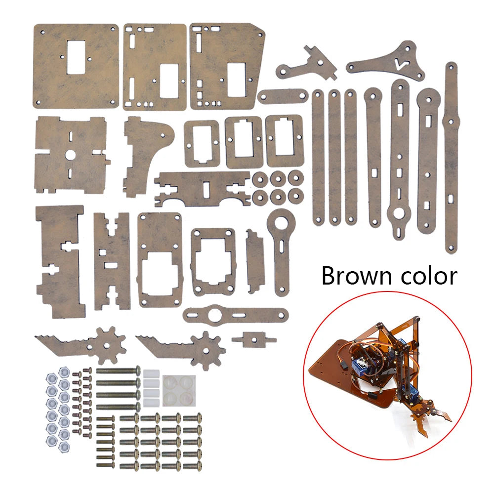 SG90 MG90S 4 Dof Unassembly Acrylic Mechanical Robot Manipulator Claw Kit