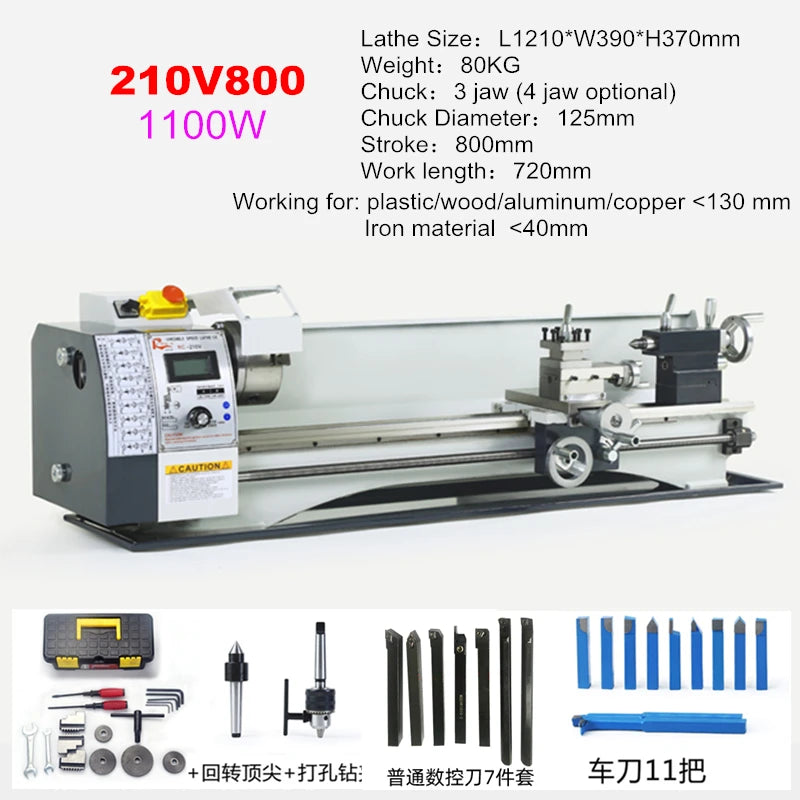 700W to 1100W Semi-Automatic Threading & Turning CNC Metal Lathe Machine