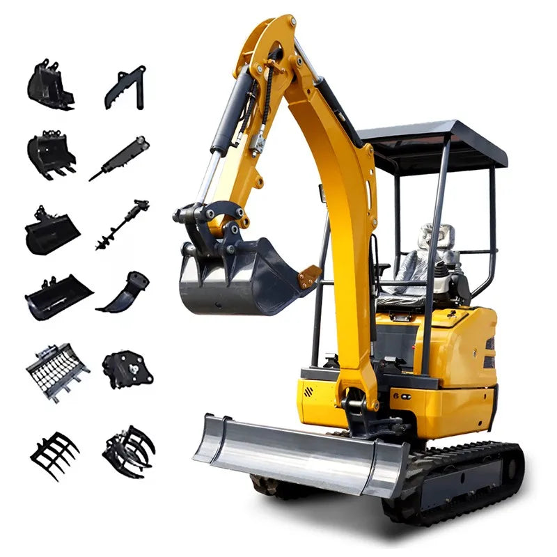 High-Performance 2 Ton Hydraulic Mini Excavator with Kubota Engine and Enclosed Cabin