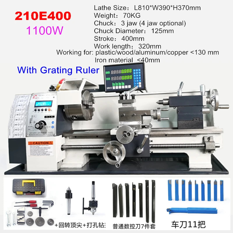 700W to 1100W Semi-Automatic Threading & Turning CNC Metal Lathe Machine