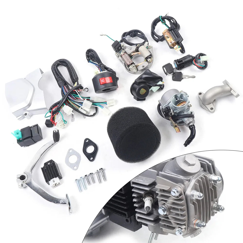 125CC 4-Stroke Semi-Auto Engine Motor Kit with Reverse