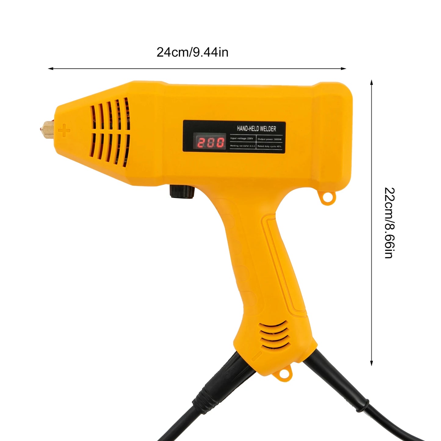 3000W Handheld Welder Portable Digital Welding Gun for Ø 1.6-3.2mm Welding Rod
