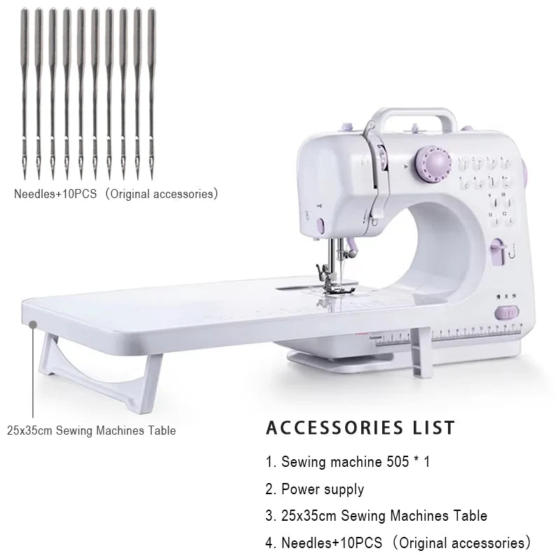 Compact Mini Sewing Machine With 12 Built-In Stitches