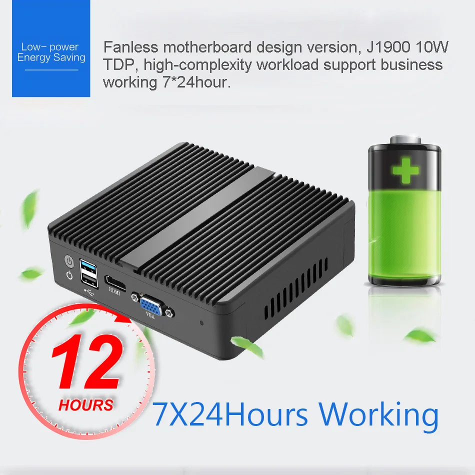 BEBEPC 4LAN Fanless Mini PC Firewall Router