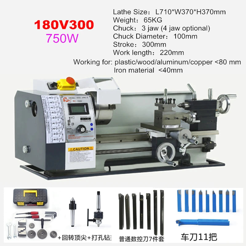 700W to 1100W Semi-Automatic Threading & Turning CNC Metal Lathe Machine