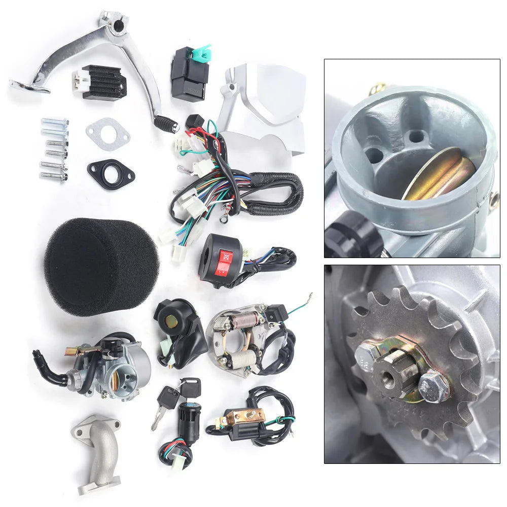 125CC 4-Stroke Semi-Auto Engine Motor Kit with Reverse