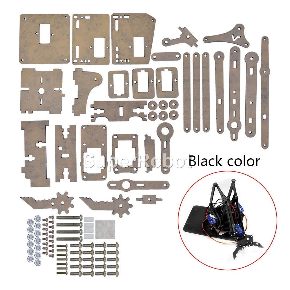 SG90 MG90S 4 Dof Unassembly Acrylic Mechanical Robot Manipulator Claw Kit