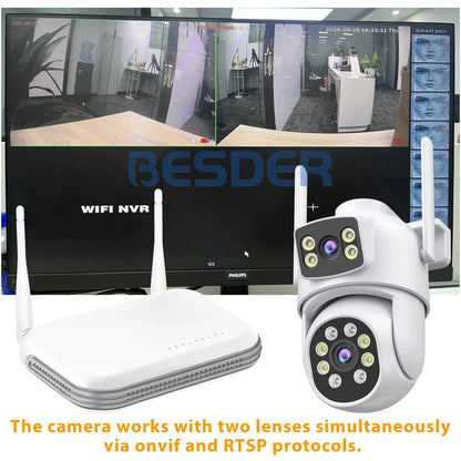 BESDER 4K 8MP/10MP Dual-Lens Outdoor Security Camera