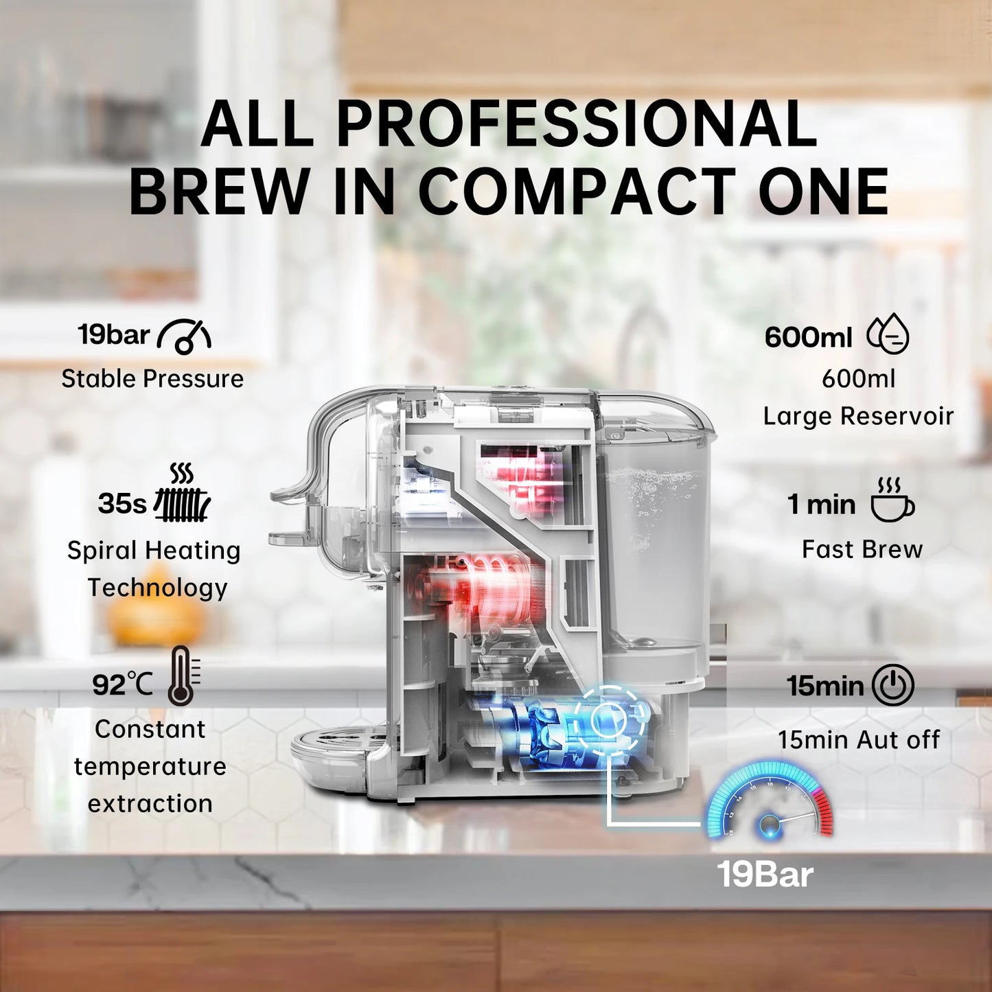 HiBREW H2B 5-in-1 capsule coffee machine