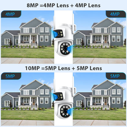 BESDER 4K 8MP/10MP Dual-Lens Outdoor Security Camera
