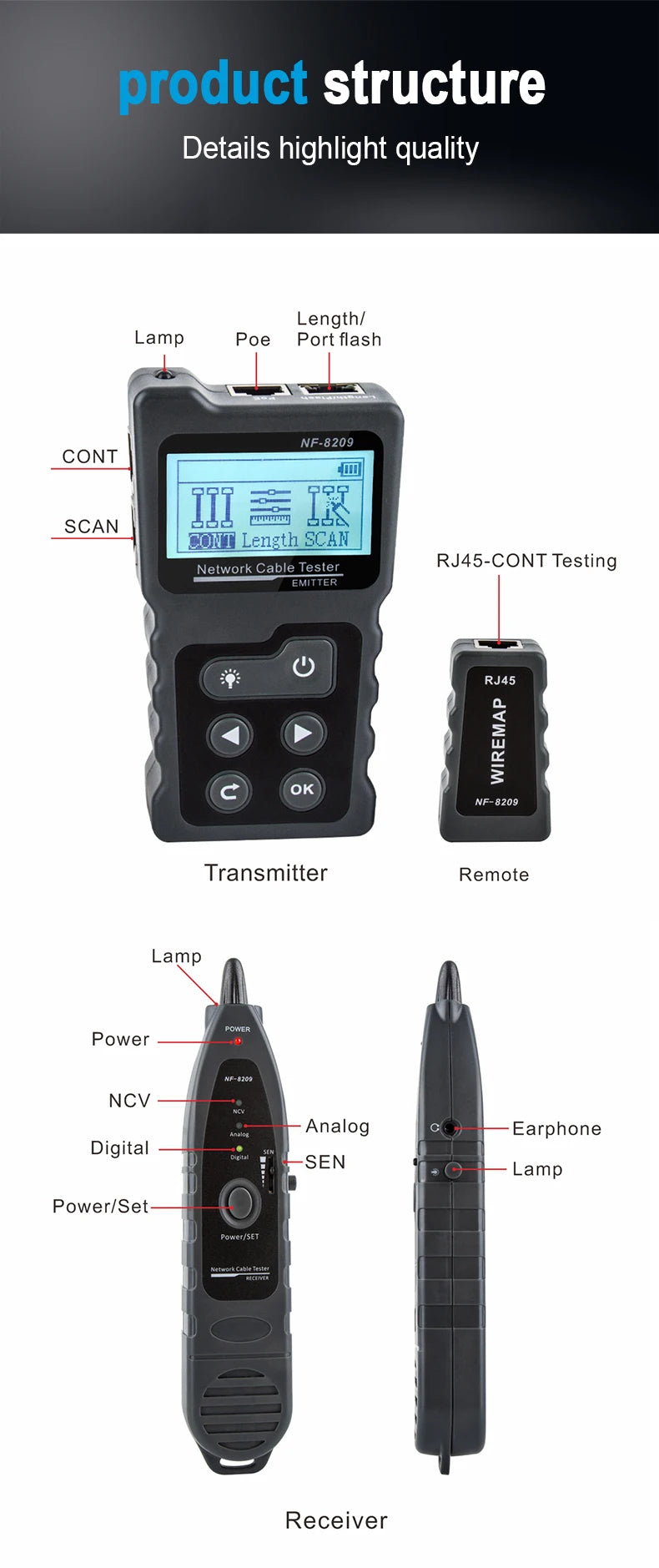 NF-8209 Network Cable Tracker