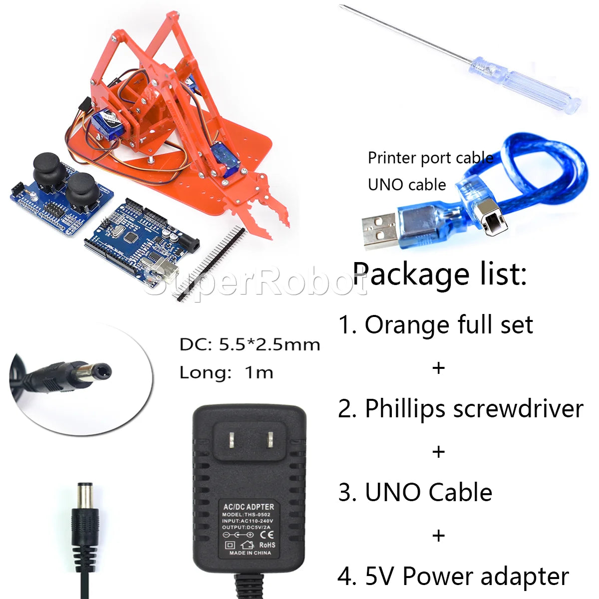SG90 MG90S 4 Dof Unassembly Acrylic Mechanical Robot Manipulator Claw Kit