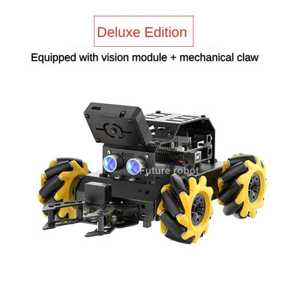 MiniAuto 4WD Programmable Mecanum Robot Car with AI Vision and Bluetooth Control