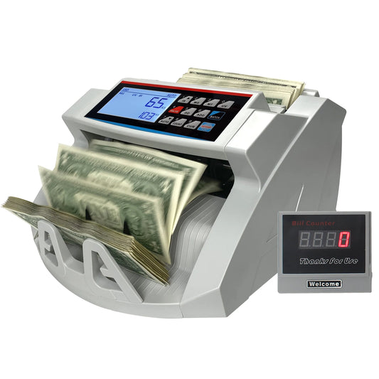 2100D Multi-Currency Money Counting Machine with UV, MG, IR Detection and LCD Display