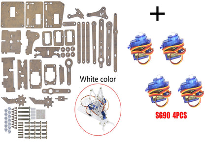 SG90 MG90S 4 Dof Unassembly Acrylic Mechanical Robot Manipulator Claw Kit