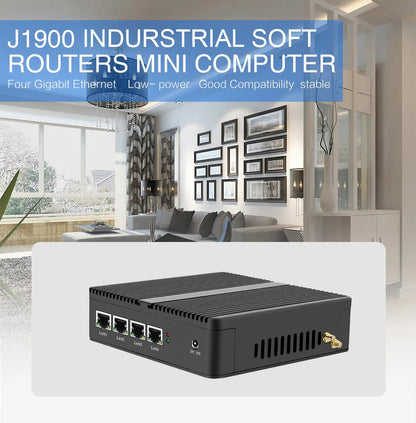 BEBEPC 4LAN Fanless Mini PC Firewall Router