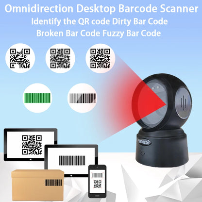 Omnidirectional 1D/2D QR Desktop Barcode Scanner