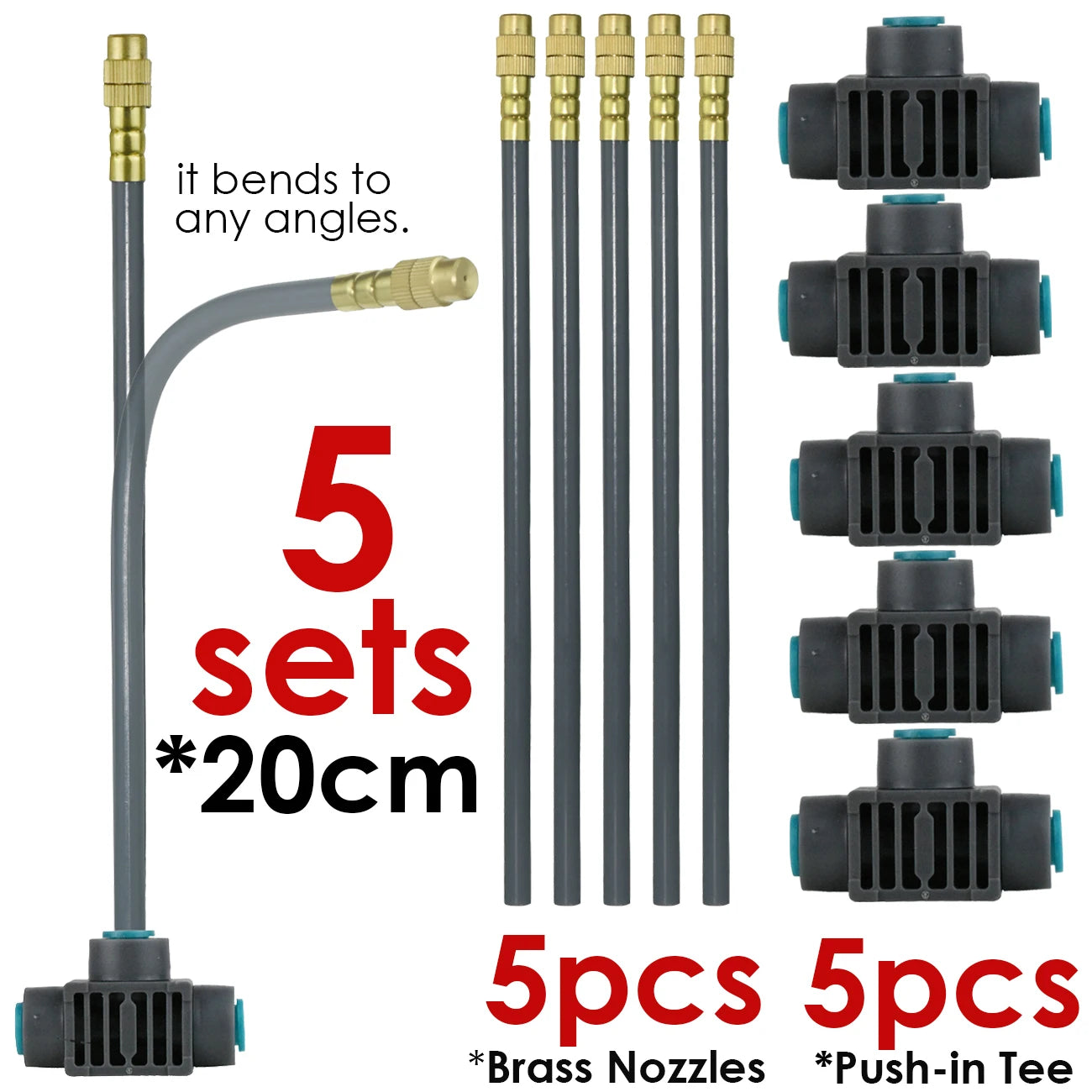 5M-30M Garden Watering System Self-priming Pump Timer 360° Bendable Mist Brass Cooling Sprinkler Drip Irrigation Kit Pot Bonsai