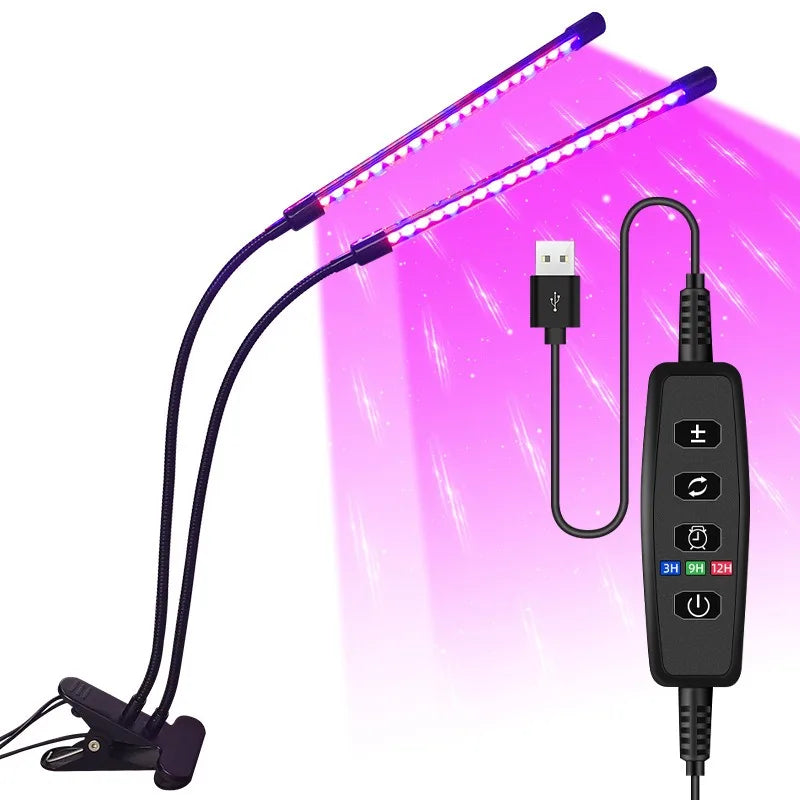 Full Spectrum USB LED Plant Grow Light with 10 Dimmable Levels and Timer