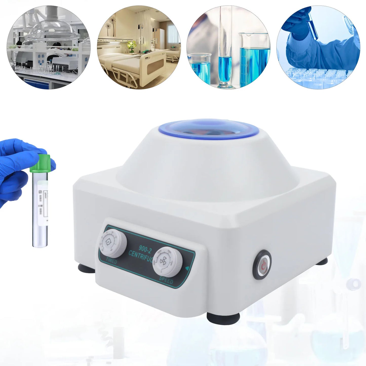 Compact Electric Lab Centrifuge with Adjustable Speed and Timer