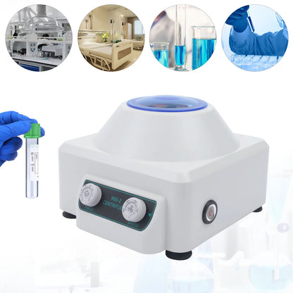 Compact Electric Lab Centrifuge with Adjustable Speed and Timer