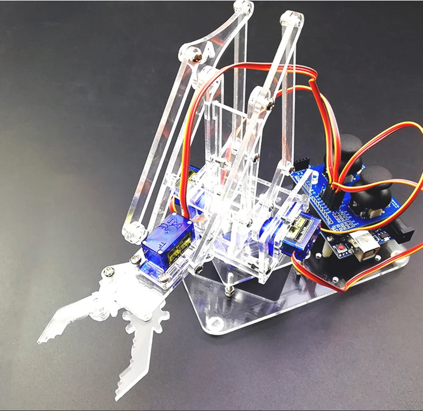 SG90 MG90S 4 Dof Unassembly Acrylic Mechanical Robot Manipulator Claw Kit