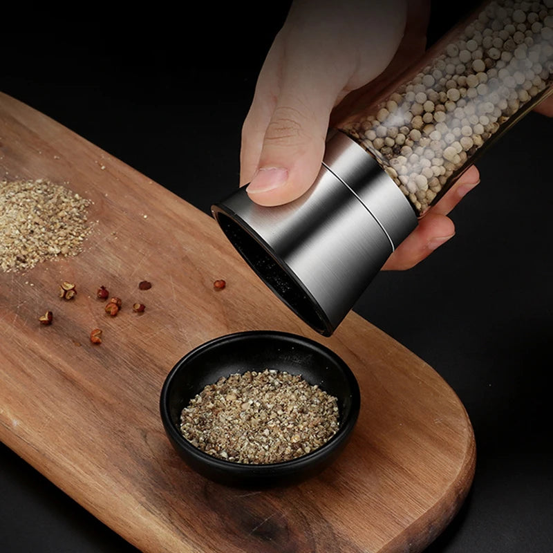 Premium Stainless Steel Salt and Pepper Grinder Set with Adjustable Ceramic Rotor