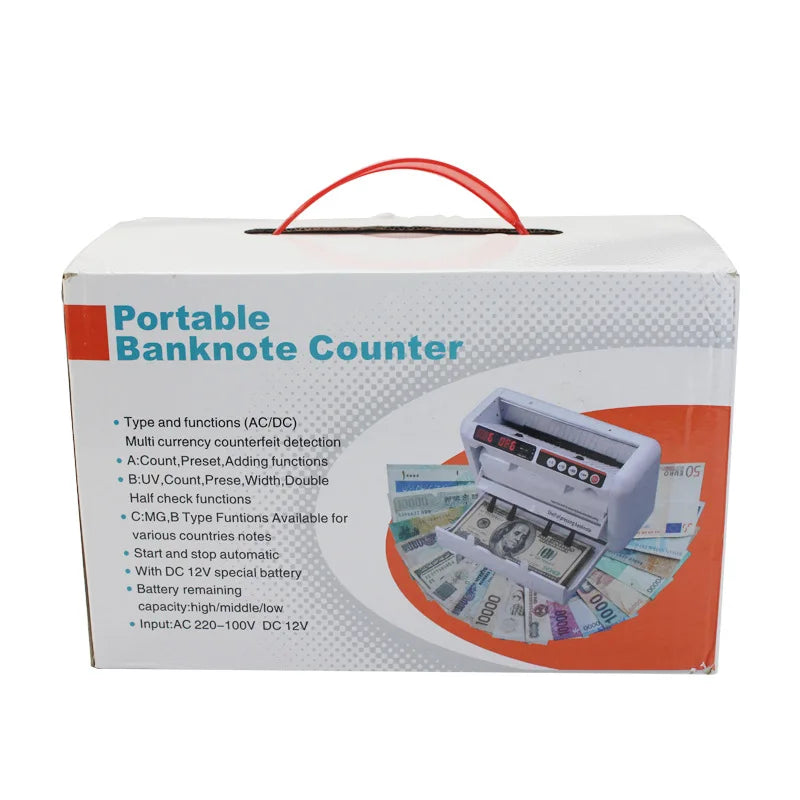 K-1000 Portable Money Counter with UV/MG Detection and Rechargeable Battery