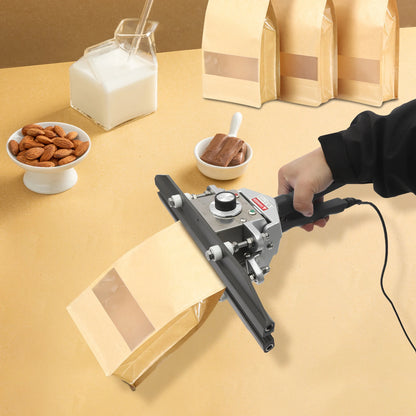 Portable 500W Handheld Heat Sealer with Adjustable Temperature and Double-Sided Heating