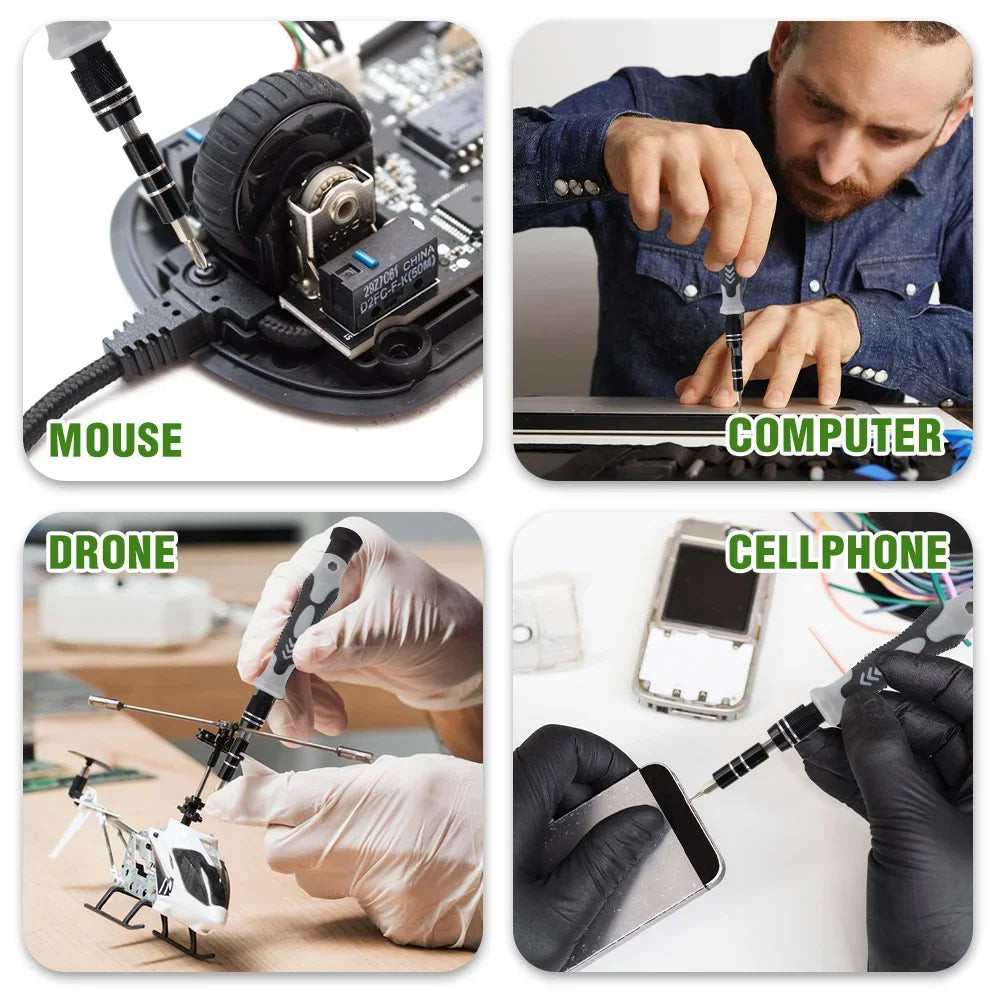 115-in-1 Precision Screwdriver & Electronics Repair Kit with Magnetic Bits, Extension Shaft, and Disassembly Tools