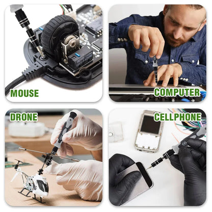 115-in-1 Precision Screwdriver & Electronics Repair Kit with Magnetic Bits, Extension Shaft, and Disassembly Tools