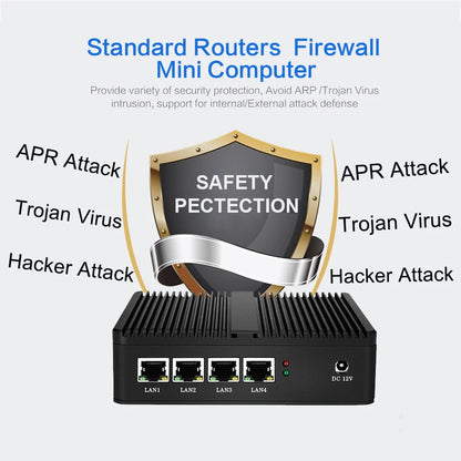 BEBEPC 4LAN Fanless Mini PC Firewall Router
