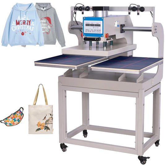 Pneumatic Dual-Platen 16x24 Heat Press Machine with Infrared Accuracy and Auto Mode