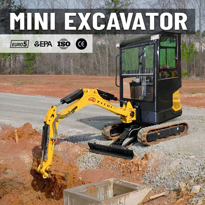 High-Performance 2 Ton Hydraulic Mini Excavator with Kubota Engine and Enclosed Cabin