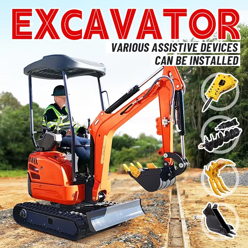 High-Performance 2 Ton Hydraulic Mini Excavator with Kubota Engine and Enclosed Cabin