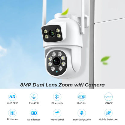 BESDER 4K 8MP/10MP Dual-Lens Outdoor Security Camera