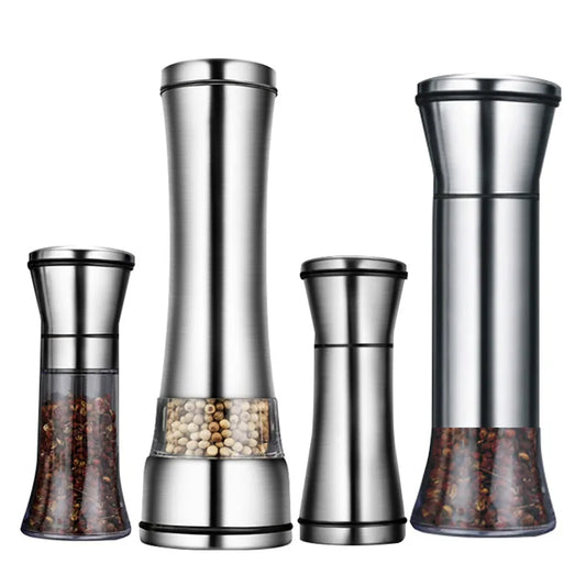 Premium Stainless Steel Salt and Pepper Grinder Set with Adjustable Ceramic Rotor