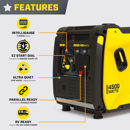 Wireless Remote Start Inverter Generator with Quiet Technology and CO Shield