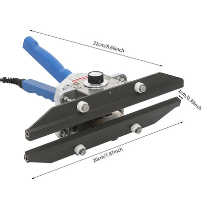 Portable 500W Handheld Heat Sealer with Adjustable Temperature and Double-Sided Heating