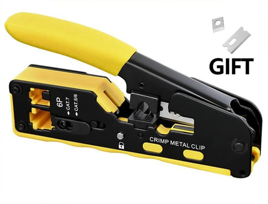 All-in-One RJ45/RJ12/RJ11 Pass-Through Network Cable Crimping Tool