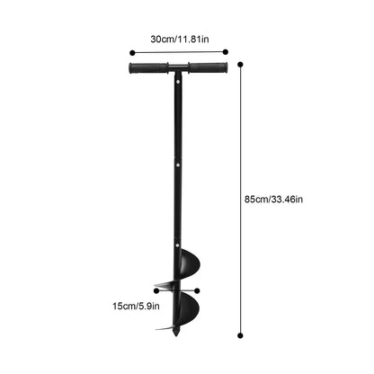 Manual Garden Auger Drill Bit with Handle & Gloves