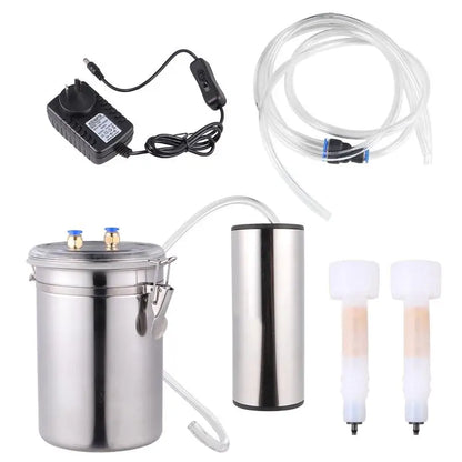 2L Stainless Compact Electric Milking Machine for Goats & Sheep Steel Bucket with Suction Pump