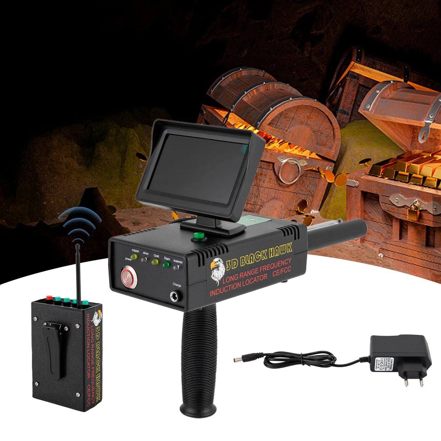 Professional High-Precision Metal Detector with Remote Guidance & LED Display