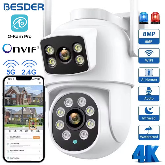 BESDER 4K 8MP/10MP Dual-Lens Outdoor Security Camera